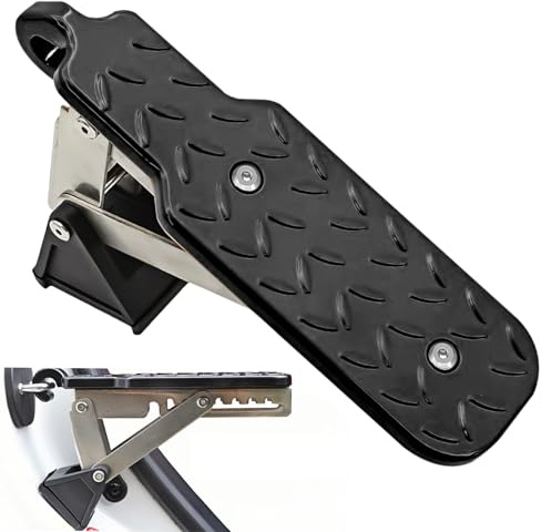 GOEDCH Marchepied de Voiture Pliable: Marchepied pour Porte de Voiture, Pédales de Porte Portables avec Coussin Tampon, Pédale de Voiture Pliante Marchepied Universel, Noir(Charge Max 250KG)