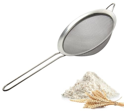 14cm Küchensieb Edelstahl Kleines Sieb, Feinmaschig Küchensieb Sieb Unverzichtbares Werkzeug zum Backen und Backen Langlebige Küchen Zubehör Für Quinoa, Siebenr, Gemüse, Obst, Tee, Puderzucker