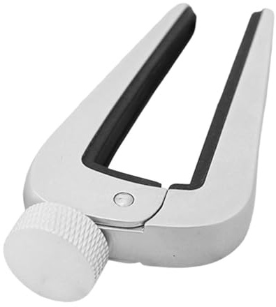OFFSCH Kapodaster E-gitarre aus Metall Verstellbarer Gitarren Kapodaster für E-gitarren und 6-saitige Akustikgitarre Präzise Stimmung Silber