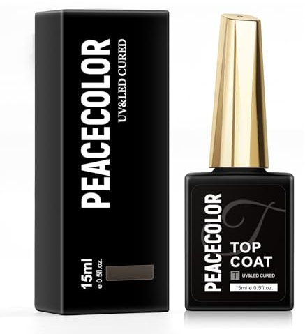 PEACECOLOR Top Coat Semipermanente Unghie 15ML Smalto Top Coat Transparente