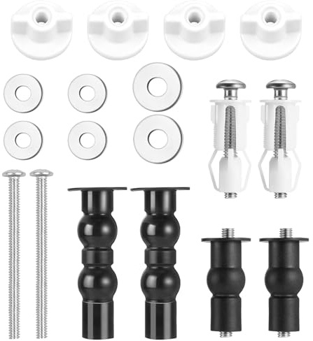 Yuiturt toilettes accessoires, kit de fixation abattant wc, 6 pièces vis et boulons universels, charnières robustes pour siège de toilette, kit réparation abattant, compatible plupart modèles