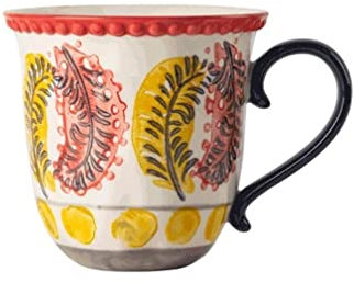 GOOPEEG Mokkatassen, Vintage Handbemalte Tasse, Große Keramik-Kaffeetasse 320 Ml, Kreative Mikrowellengeeignete Getränketasse Für Heiße/kalte Getränke Espresso Cup(C)