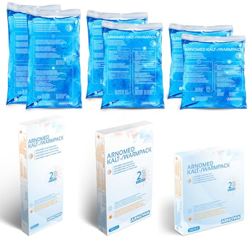 6x ARNOMED® Compresas Reutilizables Gel Refrescante, 2 unidades cada tamaño M, L y XL, Compresas Reutilizables Microondas Frío/Calor, Compresas Frías Compresas Refrescantes Almohadilla refrigerante