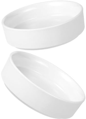 SUPVOX Soucoupes de Pots de Fleurs en Céramique Blanches Rondes, Lot de 2, Bac à Eau pour Plantes, Protège Table et Rebord de Fenêtre, Jardinage D'intérieur