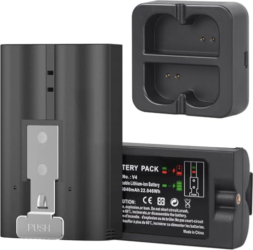 Ring Battery 2 Pack with Charger Station, 6040mAh Rechargeable Replacement Battery V4 for Ring-Video Doorbell 2/3/3plus/4, Stick Up Cam and Spotlight Cam