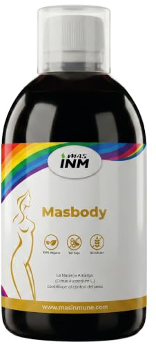 MASBODY Jarabe detox adelgazante 500 ml – Quemagrasas potente con L-Carnitina, Té verde Cola de caballo y vitaminas B – Drenante diurético natural para eliminar líquidos y grasa – Masinmune