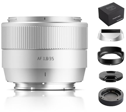 TTARTISAN 35 mm F1.8 II für E-Mount Silver, AF 35 mm f/1.8 APS-C Objektive (E, Silber)