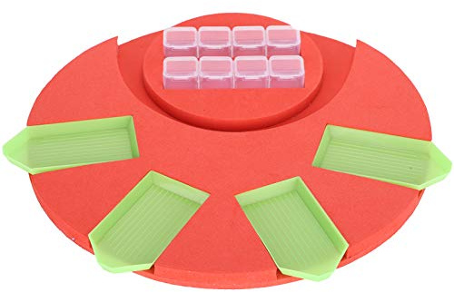 CHEOTIME 7 piezas organizador de bandeja de pintura de diamante, accesorios de pintura de diamante, clasificación de cuentas de arte, contenedores de almacenamiento con placa de