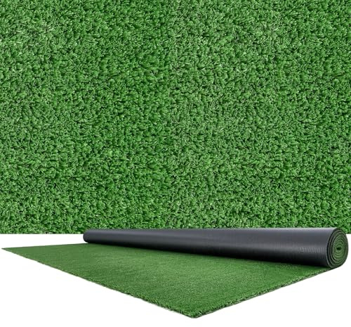 VEVOR Césped Artificial 548,64 x 304,8 cm, Rollo Césped Sintético con Altura de 1,5 cm, Alfombra de PP con Orificios de Drenaje, Aspecto Natural para Exterior Interior Terraza Jardín Balcón Patio