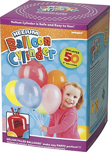 Unique Party 80017 - Large Disposable Helium Canister to fill 50 x 9 Helium Balloons