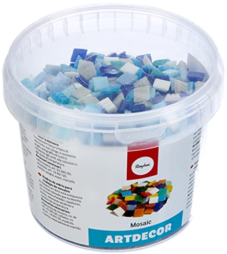 Rayher Hobby Rayher Artdecor Mosaik Mix 1x1cm, ca.1500 Stück, Dose 1kg , Blau-Töne, 1453008