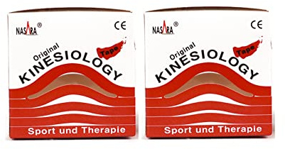 Nasara Original Kinesiologisches Physio Sport Tape: Sparset mit 2 Tapes für Sport und Medizin, Rollengröße 5cm x 5m (2X Rot)