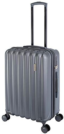 Travelhouse - Porto - Hartschalen-Koffer Koffer Trolley Rollkoffer Reisekoffer Erweiterbar, 4 Rollen, 66 cm, 70 Liter, Grau