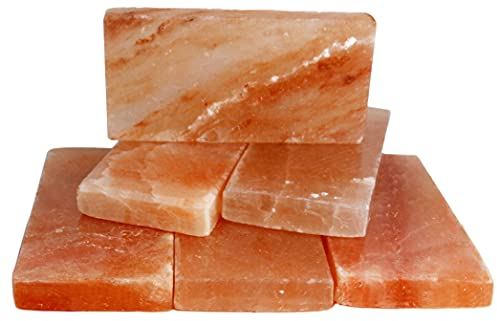 Premium BBQ Salz Grillsteine 6 Stück, Grillplatte | Salzplatte | Salzstein | Salt Slab | Salz Fließe (6 Stück)