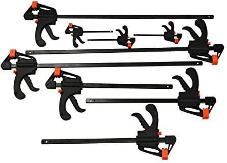 9x Einhandzwinge 100x40 + 300x60 + 600x60 Klemm Schnellspannzwinge Schraubzwinge