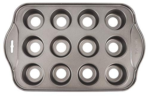 FastUU Kuchenform, Kohlenstoffstahl Mini Runde Käsekuchenform Antihaft DIY Backen Kuchenform Backform, mit 12 abnehmbaren Böden, breite Griffkante
