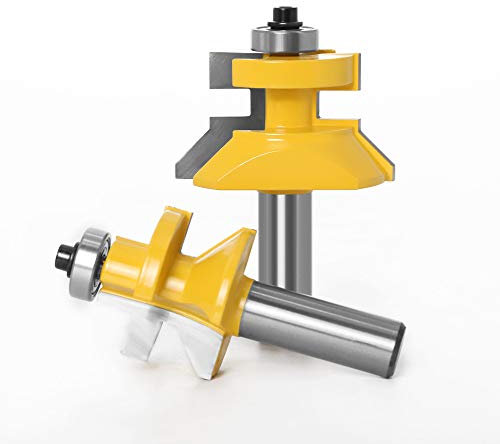 Lagaga 2Pcs 1/2 Inch Shank Steel Handle Imitation Bottom T-Slot Tenon Milling Cutter Woodworking Router Bit LockSlotting Flat Cutter Slotting Wood Cutting Tools Tenon Joint for Floor Panel
