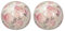 Dio dekorative Deko-Kugel Keramik-Kugel Motiv Rose in Creme-rosa Preis für 2 Stück