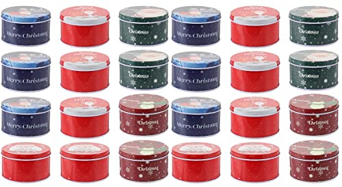 BESTonZON Süßigkeiten Dose Metall Weihnachten Pralinendose: Gebäckdose Plätzchendose Weißblech Leere Dosen Stück Bonbons Kekse Dessert Behälter Party Geschenkverpackung