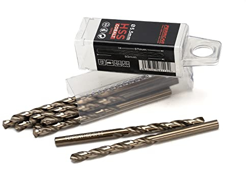 Ferrcan HSS Metallbohrer DIN338 M35 5% Kobalt zum Bohren in Edelstahl, Eisen und anderen Metallen Packung mit 10 Stück pro Maß (5.5mm)