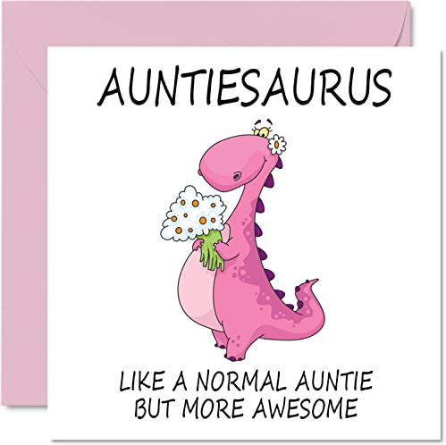 Stuff4 Geburtstagskarten für Tante, Auntiesaurus | Tante-Geburtstagskarte von Nichte oder Neffe, alles Gute zum Geburtstag für Tante, 145mm Grußkarten