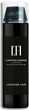 LONGTIME HAIR® Tiefenreinigungsshampoo I Kopfhaut Peeling Shampoo für Extensions mit natürlichen Zellstoffen | Entfernt Fette, Silikone und Produktrückstände
