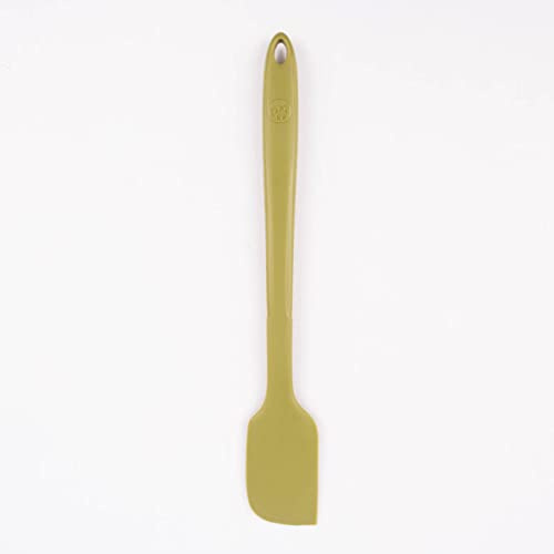 Kochblume Design-Teigschaber M | Premium-Silikon & BPA frei| Hitzebeständig | Spülmaschinenfest | 28cm | Farbe: olive