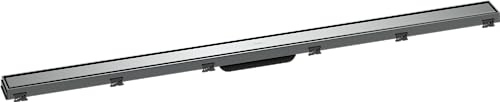 hansgrohe Fertigset Duschrinne RainDrain Match, Abflussrinne 1200mm, Bodenablauf Dusche mit höhenverstellbarem Rahmen, Chrom
