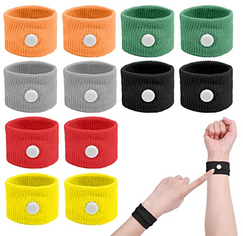 ACWOO Motion Sickness Wristbands, 6 Pairs Natural Sickness Bands for Kids & Adults, Anti-Nausea Wristbands for Car Sea Sickness, Relief Wristbans for Sea Flying Travel