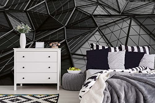 Mantiburi Papier peint photo non tissé Motif abstrait 3D Surface noire 375 x 250 cm (avec colle) – Papier peint non tissé – Papier peint mural – Papier peint mural
