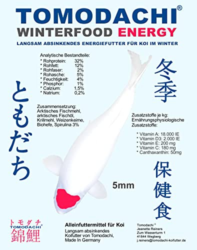 Winterfutter Koi Sinkfutter Koifutter farbverstärkend Spirulina Gosanke Koi Immunschutz Koi hochverdaulich arktische Rohstoffe 5mm 10kg