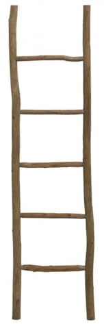 AUBRY GASPARD - Échelle en Pin Rustique - 5 Barreaux - Longueur 45 cm x Hauteur 180 cm x Profondeur 5 cm - Décoration ou Porte-Serviettes - Poids 4,88 kg
