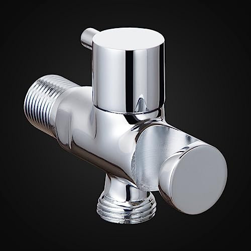 BIVOO 1PC Messing verchromt Eckventil Wasserrohrschalter Warm- und Kaltwasser-Absperrventil mit Duschkopf Duschhalterung Gewinde G1/2''