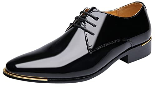 QWUVEDS Casual Shoes Men's Outdoor Shoes Men's Running Shoes Men's Evening Shoes Men's and Shoes Pointed Style Men's Classic Business Casual Men's Leather Shoes Shoes Men Red, black, 13.5 UK