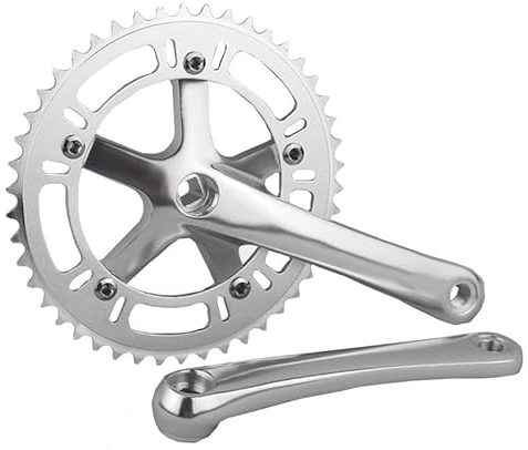 ORLOVA Fahrradkettenblatt, Kurbelgarnitur, Fahrradkurbel 46T * 170 mm Single Speed ​​Fixed Gear Rennrad-Kurbelgarnitur Fixie Cycling Track Kurbelgarnitur Kurbeln CNC-Fahrradkurbelgarnitur