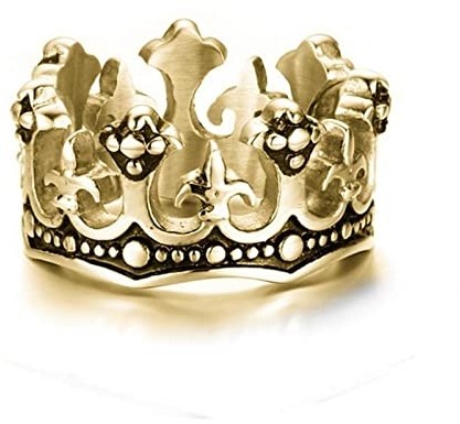 BISONBLUE Ringe Frauen Damen Ring Herren Geschenk Männer Kronenring Vintage Casual Party