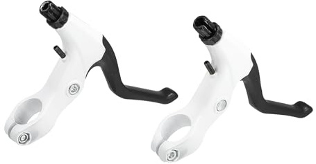 uxcell 1 Pair Universal Aluminum Alloy 22mm Bicycle Brake Lever Handlebar Bike Brake Handle for Most Bicycle Road Bike Mountain Bike White