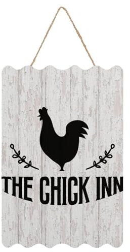 Willkommensschild The Chick Inn Holzschild mit Zitat, 20,3 x 30,5 cm, rustikale Holzschilder für Schule, Kindergarten, Klassenzimmer, Haustür, Veranda, Tor, Heimdekoration, Wandkunst