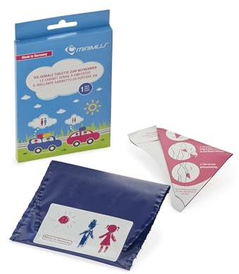 Minimus Einweg-Toilette für Kinder - 1er Pack - Hygienische Taschen-WC Lösung für die Reise und Outdoor - Pinkelhilfe absorbiert bis zu 450ml