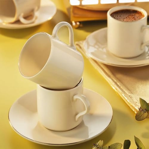 Fecra Alba Lot de 12 tasses à café en porcelaine pour 6 personnes
