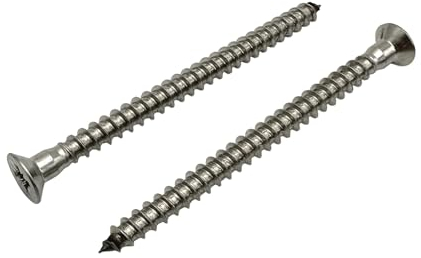 BRESKO Holzschrauben Senkkopf mit Kreuzschlitz Edelstahl A2 Spanplattenschrauben V2A Holzbauschrauben Konstruktionsschrauben Schrauben Senkkopfschrauben 10 Stück 5,0x75 mm