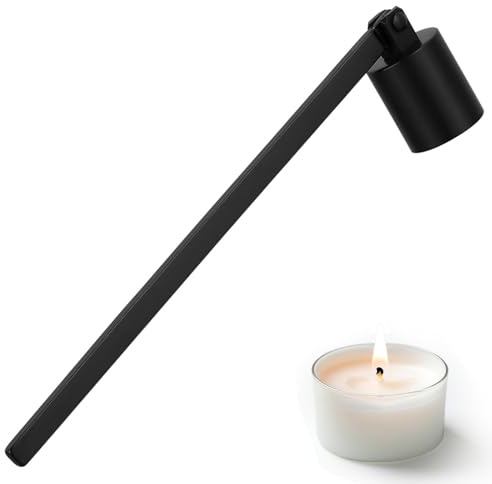 MAJOYLIFE Éteignoir à Bougie en Acier Inoxydable,Extincteur de Bougie avec Manche,Extinguoir à Bougie Accessoires pour Éteindre Les Bougies (Noir)