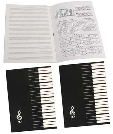 Notenheft 3 Stück-pack Notenhefte für Gitarre und Klavier | Übungshefte für Gitarrenanfänger, Schwarz, Papier, Wiederverwendbar, Seiten zum Abreißen