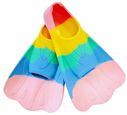Schwimmflipper Kinder Schwimmflossen Silikon Schwimmflossen für Erwachsene und Kinder Kurzflossen Tauchversorgungen weiche Silikonflipper für Schwimmstauchanfänger (en)
