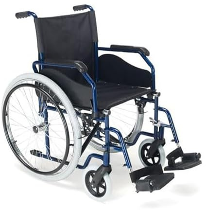 Carrozzina per Anziani, Carrozzina per Disabili [PEDANA REGOLABILE - AUTOSPINTA] Sedia a rotelle Pieghevole Leggera per Invalidi - Resistente, Sicura - Peso Max 125 kg (40 cm)