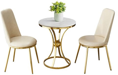JHDXL Rezeption Tisch und Stuhl Kombination, Verhandlungstisch Couchtisch Und Stuhl-Set, Besprechungstisch Lounge Set für Zuhause, Wohnzimmer, Balkon, Pausenraum(White,70cm/27.6in)