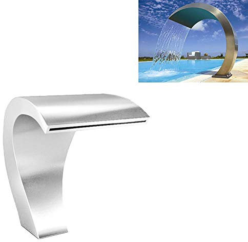 HUIBBGO Cascata da laghetto da Giardino in Acciaio Inox per Esterni per Piscine Fuori Terra