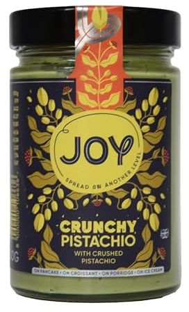 JOY SPREAD Crunchy Pistachio Cream 330g – Flavorful Spreadable Pistachio with Generous Crushed Pistachio Pieces – Perfect for Toast, Pancakes, Desserts & Baking