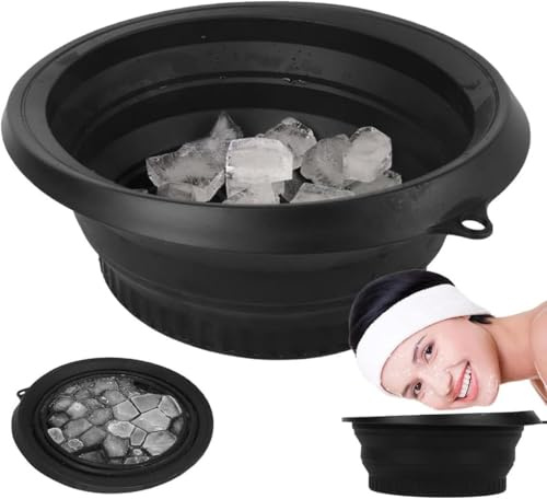 Silikon-Eisschale Für Das Gesicht, Gesichtsschale Für E-is, Faltbare Gesichts-Eisbad-Schale, Schnelle Kühlung Eingebautes I-cetray Faltbares Waschbecken, Tragbares Waschbecken Schwellungen Lindern Hau