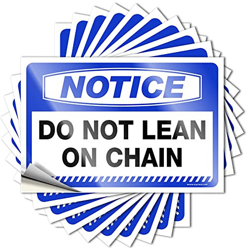 Tool Decal Notice Do Not Lean On Chain Stickers 10 Pcs Funny Signs for Bedroom Tool Box Stickers(8X12CM)